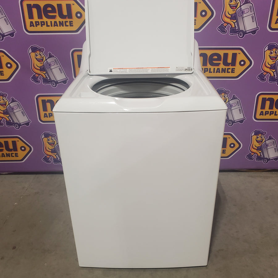 GE® 3.8 cu. ft. Capacity Washer with Stainless Steel Basket in White GTW330ASKWW - Certified Refurbished and GE White Electric 6.2 Cu. Ft. Capacity Dryer with Shallow Depth and Up to 120 Ft. Venting Capability GTX33EASKWW - Certified Refurbished