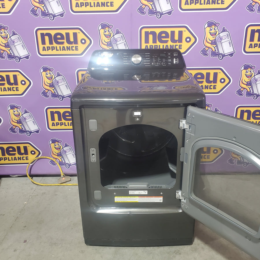 Samsung Black Stainless Steel Electric 7.4 Cu. Ft. Dryer with Steam Sanitize DVE50R5400V - Scratch & Dent (Major)