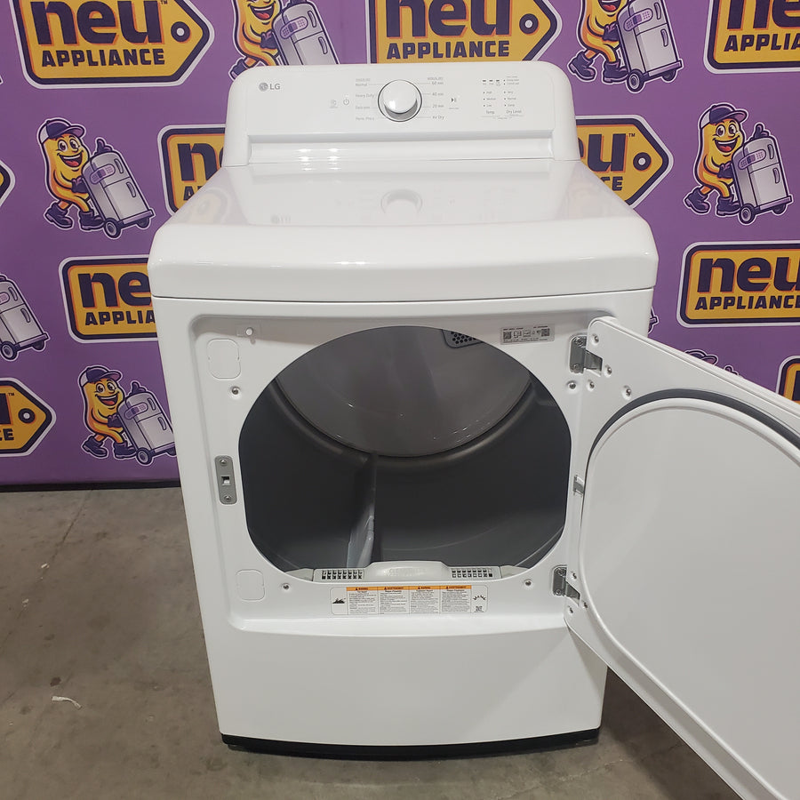 LG 7.3 Cu. Ft. Electric Rear Control Ultra Large Capacity Dryer in White with Sensor Dry DLE6100W - Open Box
