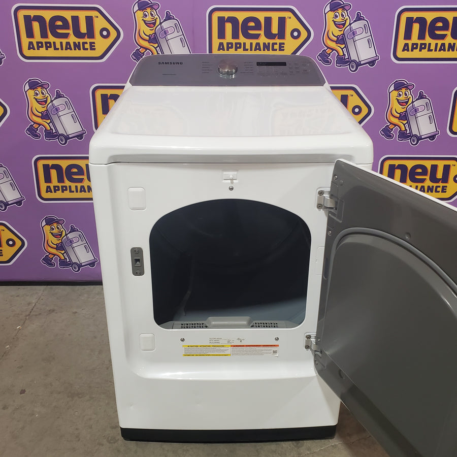 Samsung White Top Load 5.0 Cu. Ft. Washer with Active Water Jet WA50R5200AW - Open Box and Samsung White Electric 7.4 Cu. Ft. Dryer with Sensor Dry DVE50R5200W - Certified Refurbished