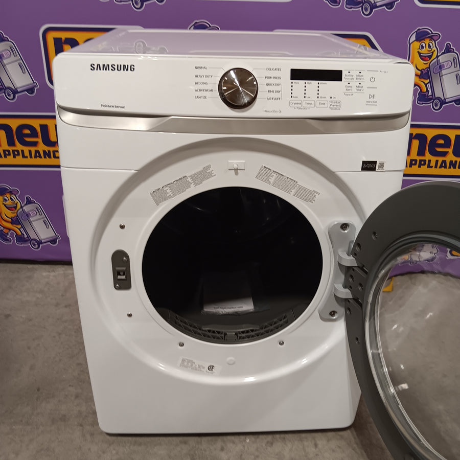 Samsung 7.5 cu. ft. Front Load Electric Dryer with Smart Care in White 22421736 - DVE45T6000W - Scratch & Dent (Moderate)