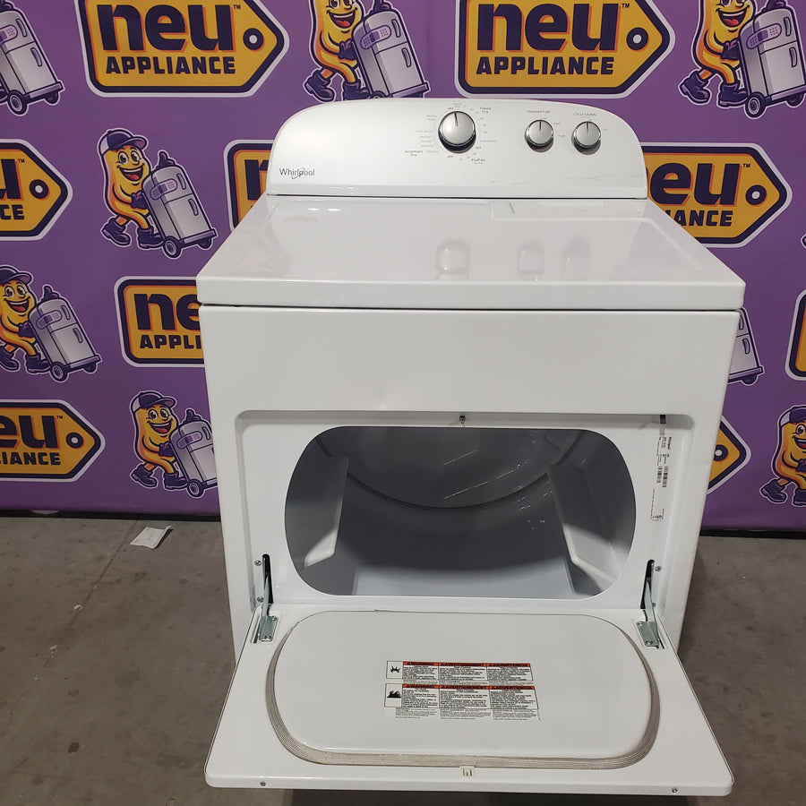 Whirlpool 3.8–3.9 Cu. Ft. Top Load Washer with 2 in 1 Removable Agitator and Soil Level Selection WTW4957PW - Certified Refurbished and Whirlpool White Electric 7.0 Cu. Ft. Dryer with Auto Dry WED4950HW - Certified Refurbished
