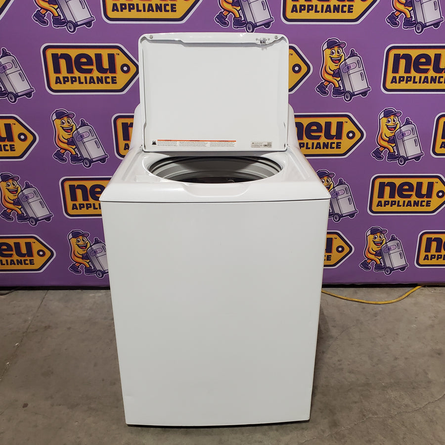 GE White Top Load 4.2 Cu. Ft. Washer with Stainless Steel Basket and Dual Action Agitator GTW460ASJWW - Certified Refurbished