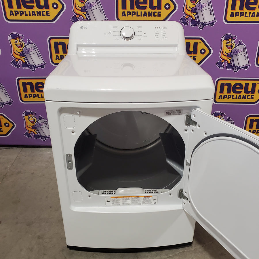 LG 7.3 Cu. Ft. Electric Rear Control Ultra Large Capacity Dryer in White with Sensor Dry 22421757 - DLE6100W - Scratch & Dent (Minor)