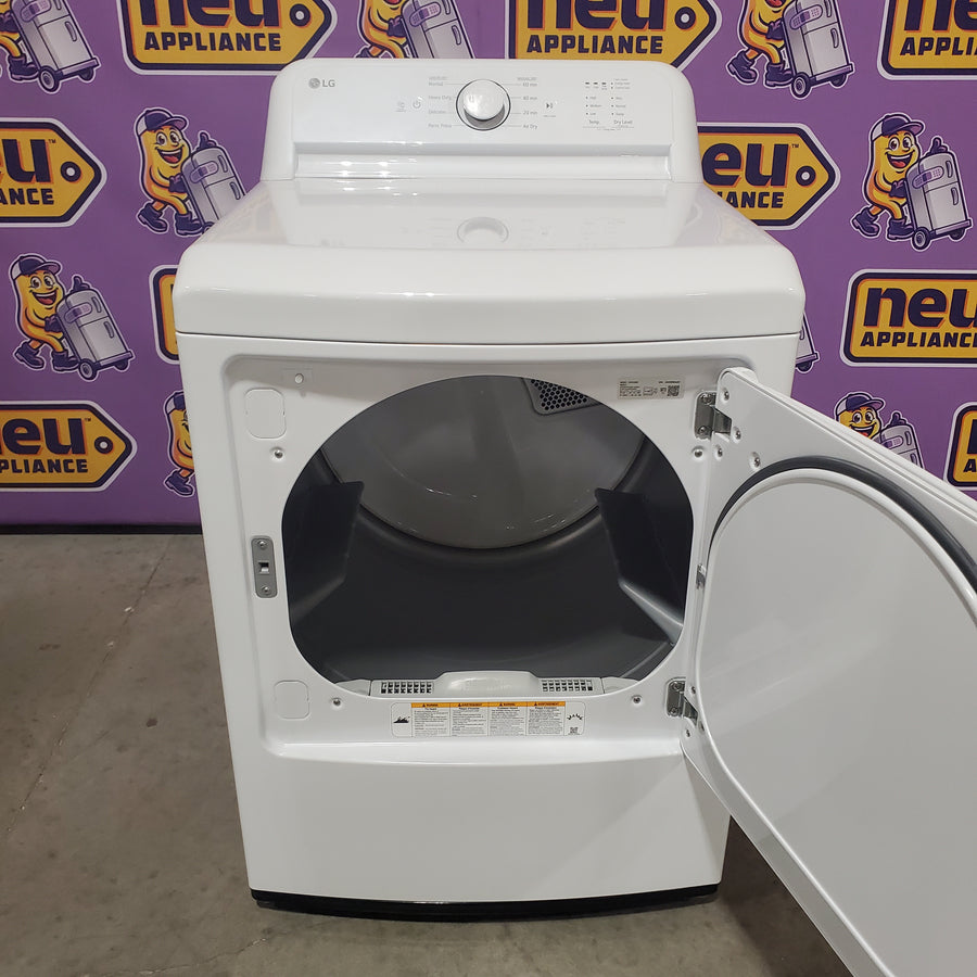 LG 7.3 Cu. Ft. Electric Rear Control Ultra Large Capacity Dryer in White with Sensor Dry DLE6100W - Open Box
