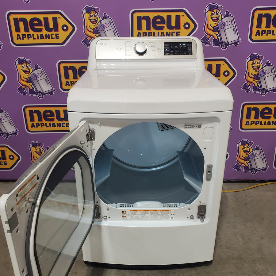 LG 4.5-cu ft High Efficiency Impeller Top-Load Washer ENERGY STAR in White WT7060CW - Certified Refurbished and LG 7.3 cu. ft. Ultra Large Capacity Smart wi-fi Enabled Rear Control Gas Dryer with EasyLoad™ Door DLG7401WE - Certified Refurbished