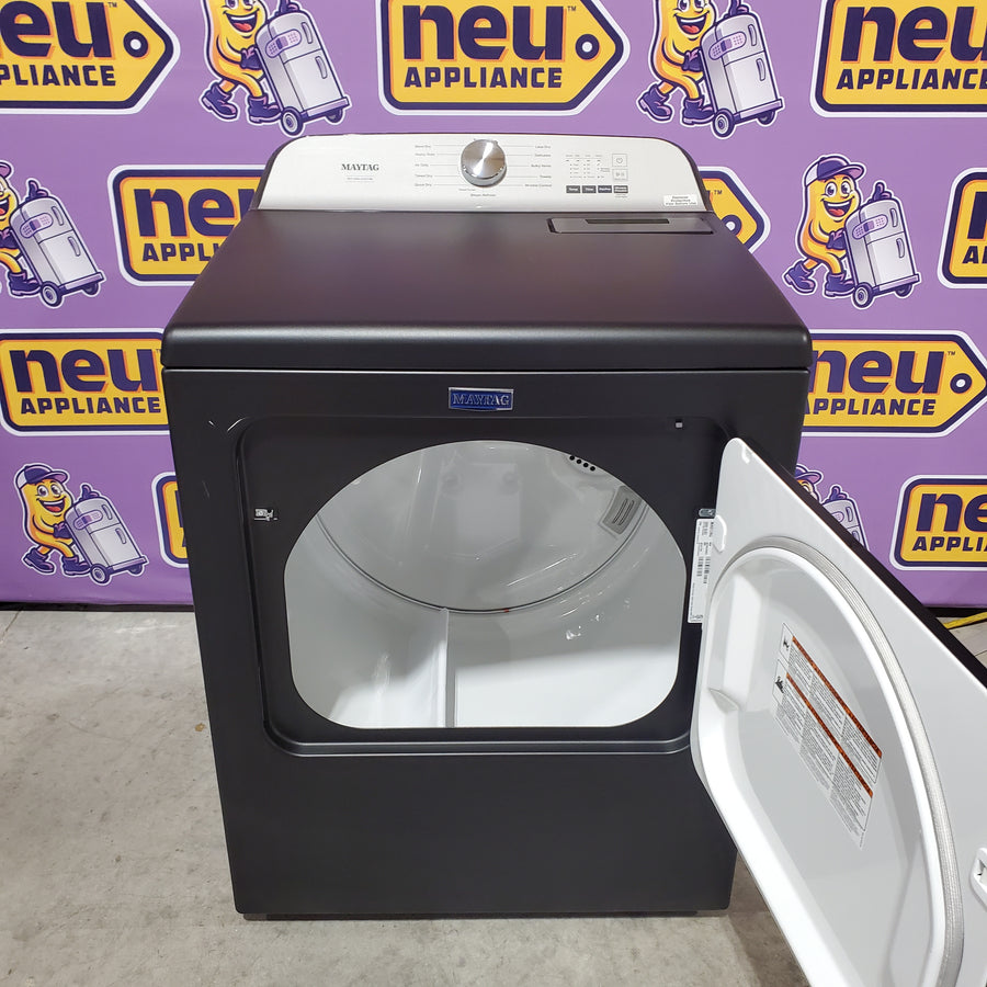 Maytag 5.2 cu. ft. Pet Pro Top Load Washer in Midnight Steel with Agitator, Extra Power MTW7205RF - Open Box and Maytag Volcano Black Pet Pro 7.0 cu. ft. Electric Dryer with XL Lint Trap and Steam 16290 - MED6500MBK - Scratch & Dent (MInor)