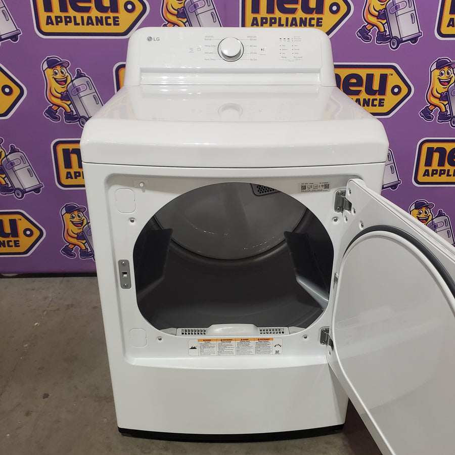LG 7.3 Cu. Ft. Electric Rear Control Ultra Large Capacity Dryer in White with Sensor Dry DLE6100W - Open Box