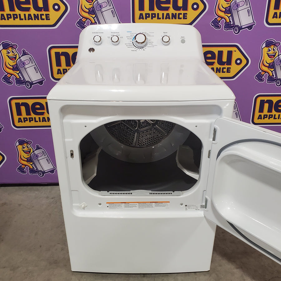 GE White Top Load 4.2 Cu. Ft. Washer with Stainless Steel Basket and Dual Action Agitator GTW460ASJWW - Certified Refurbished and GE White Electric 7.2 Cu. Ft. Dryer with Aluminized Alloy Drum  16304 - GTD42EASJWW - Certified Refurbished