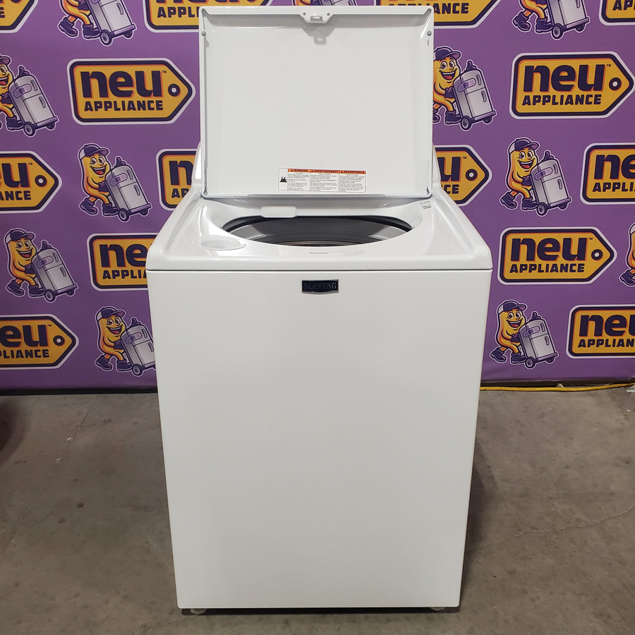 Maytag 4.5 cu. ft. Capacity Top Load Washer with Power™ Agitator and Deep Fill MVW4505MW - Open Box and Maytag 7.0 cu. ft. Capacity Top Load Electric Wrinkle Prevent Dryer MED4500MW - Open Box