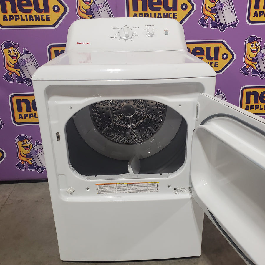 Hotpoint® 4.0 cu. ft. Capacity Washer with Cold Plus and Water Level Control HTW265ASWWW - Scratch & Dent (Moderate) and Hotpoint 6.2 cu. ft. Capacity Electric Dryer with Up To 120 ft. Venting and Shallow Depth HTX26EASWWW - Scratch & Dent (Moderate)
