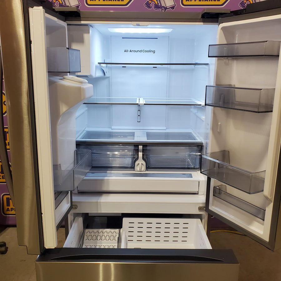 Samsung Bespoke AI Counter-Depth Sphere Ice 26-cu ft 36-in Wide French Door Refrigerator with Dual Ice Maker ( Fingerprint Resistant Stainless Steel ) ENERGY STAR Certified RF70F27SER - Scratch & Dent (Minor)