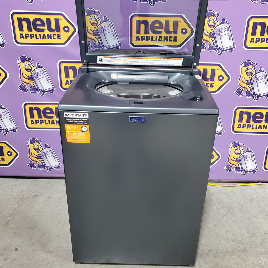Maytag 5.3 Cu. Ft. Pet Pro Top Load Impeller Washer with Extra Power MTW7200RF - Open Box and Maytag 7.4 Cu. Ft. Pet Pro Top Load Electric Dryer with Sanitize Cycle MED7205RF - Open Box)