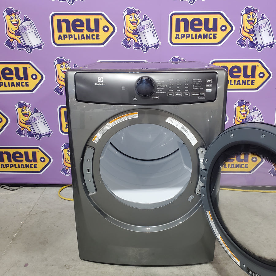 Electrolux 8-cu ft Stackable Vented Electric Dryer with Steam Cycle in Titanium ELFE7437AT - Scratch & Dent (Minor)