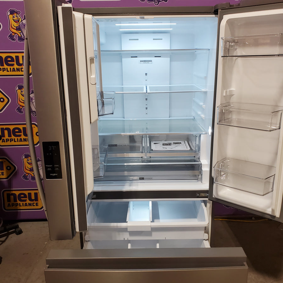 Whirlpool French Door 30 cu ft Refrigerator in Fingerprint Resistant Stainless Finish with In-Door Water and Ice Maker - 30 cu. ft. WRFF3536SZ - Scratch & Dent (Minor)