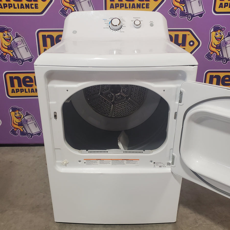 GE® 4.2 cu. ft. Capacity Washer with Stainless Steel Basket GTW335ASNWW - Certified Refurbished and GE 6.2 cu. ft. Capacity Electric Dryer with Up To 120 ft. Venting and Shallow Depth 16305 - GTD33EASKWW - Certified Refurbished