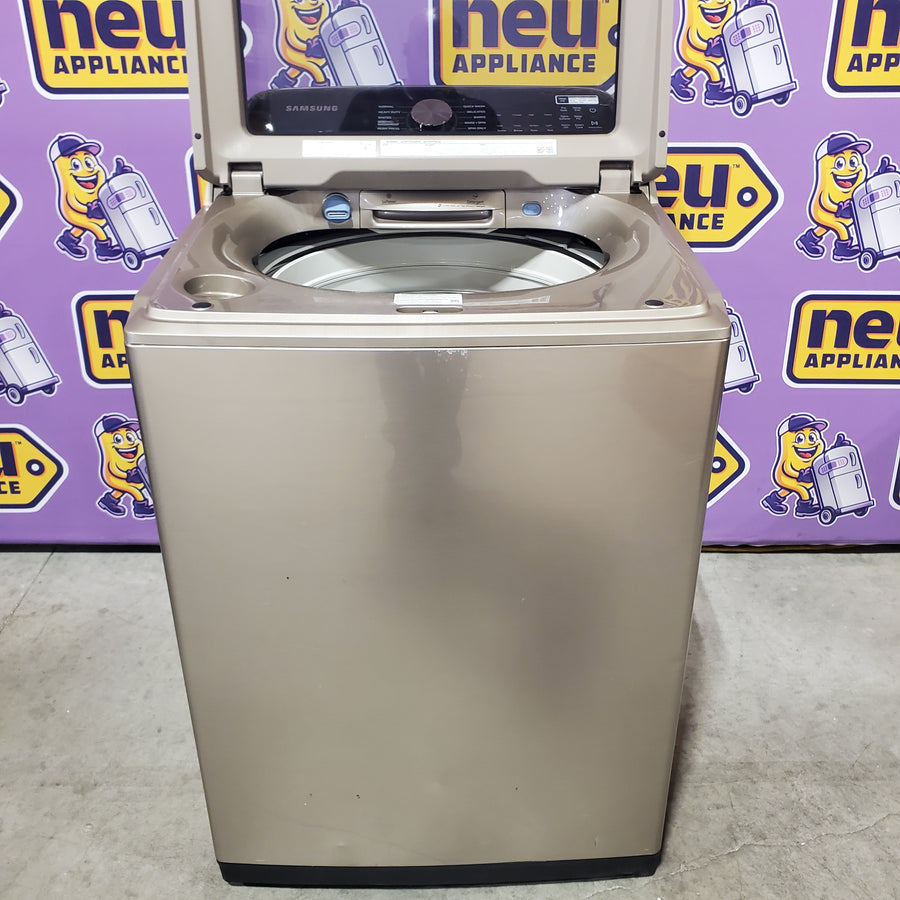 Samsung 5.0 cu. ft. High Efficiency Top Load Washer with Active WaterJet in Champagne WA50T5300AC - Certified Refurbished