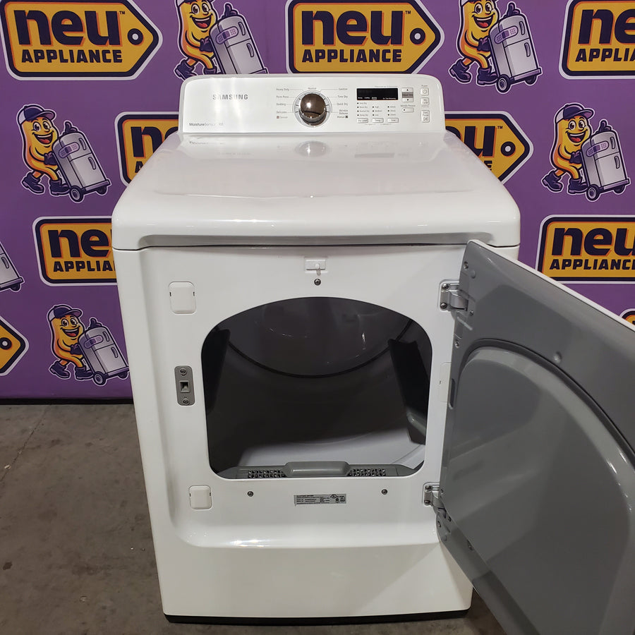 Samsung 4.5-cu ft High Efficiency Impeller Medium Top-Load Washer in White WA45T3400AW - Certified Refurbished and Samsung 7.2-cu ft Electric Dryer in White DV400EWHDWR - Certified Refurbished