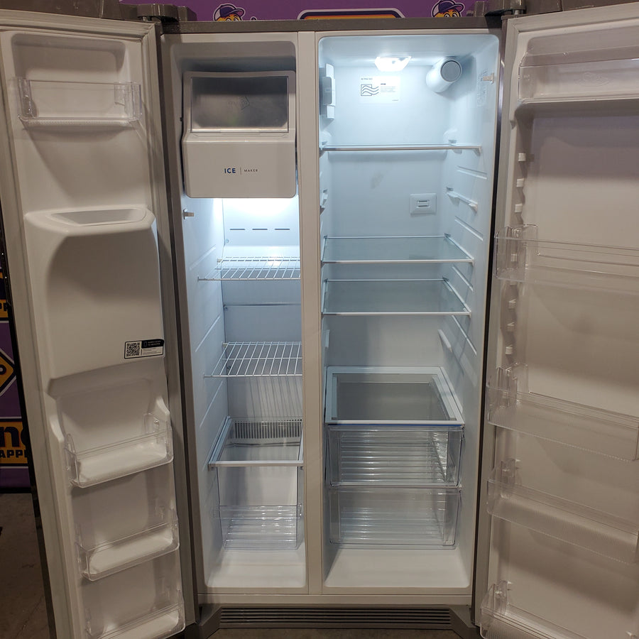 Frigidaire 25.6-cu ft ENERGY STAR Side-by-Side Refrigerator with Ice Maker in Fingerprint Resistant Stainless Steel FRSS26L3AF - Open Box