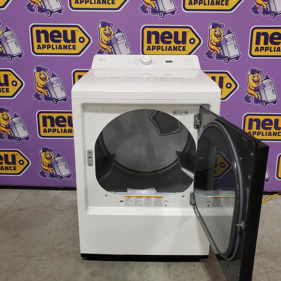 LG 5.5 cu. ft. Mega Capacity Top Load Washer with Impeller in Alpine White WT8400CW - Open Box and LG 7.3 cu. ft. Ultra Large Capacity Rear Control Electric Dryer with AI Sensing and ThinQ® Smart Features DLE8200W - Open Box