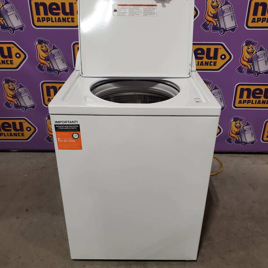 Whirlpool 3.8 cu. ft. Top Load Washer with Stainless Steel Wash Basket and 360 Wash Agitator WTW4816TW - Open Box and Whirlpool White Electric Extra Large 7.0 Cu. Ft. Dryer with Wrinkle Shield WED4815EW - Open Box