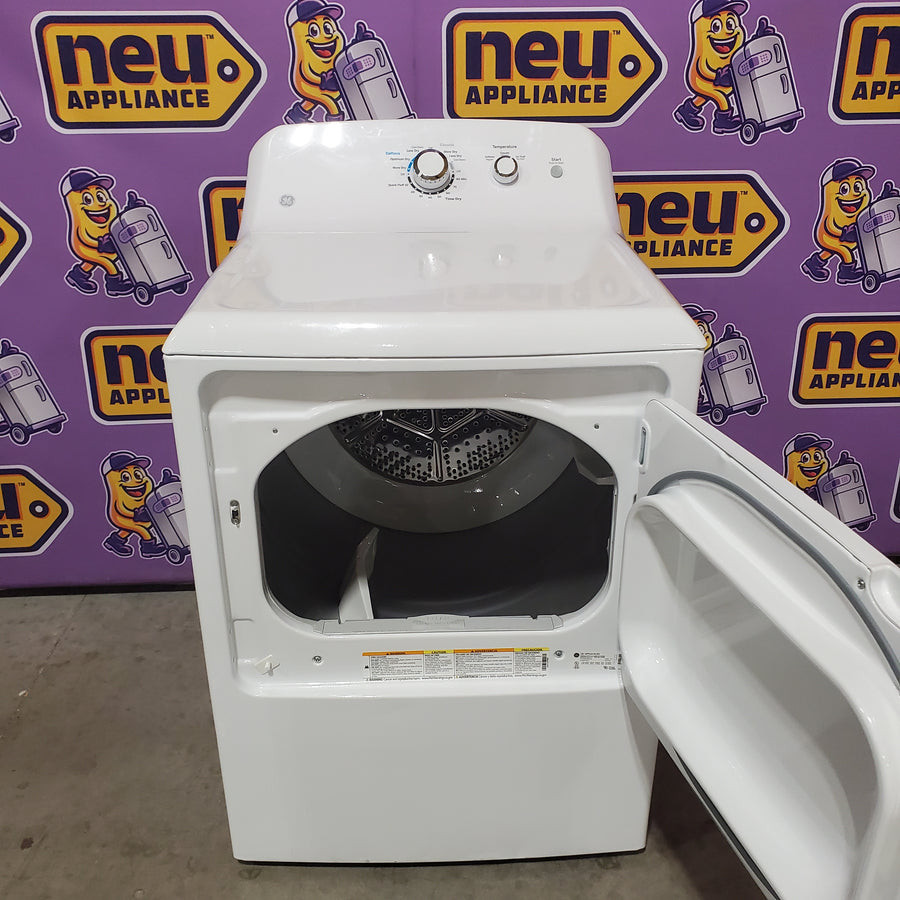 GE® 4.2 cu. ft. Capacity Washer with Stainless Steel Basket GTW335ASNWW - Certified Refurbished and GE 6.2 cu. ft. Capacity Electric Dryer with Up To 120 ft. Venting and Shallow Depth GTD33EASKWW - Certified Refurbished