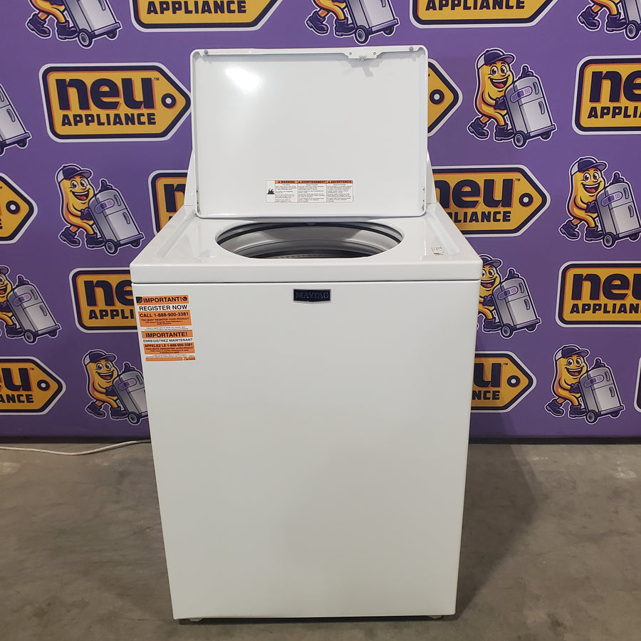 Maytag Top Load 3.8 cu. ft. Washer with Deep Fill and Quick Wash Cycle MVW4005SW - Open Box and Maytag Top Load Electric Wrinkle Prevent 7.0 cu. ft. Dryer with Auto Dry MED4005SW - Scratch & Dent (Moderate)