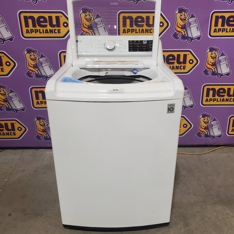 LG 4.5-cu ft High Efficiency Impeller Top-Load Washer ENERGY STAR in White WT7060CW - Certified Refurbished and LG 7.3 cu. ft. Ultra Large Capacity Smart wi-fi Enabled Rear Control Gas Dryer with EasyLoad™ Door DLG7401WE - Certified Refurbished