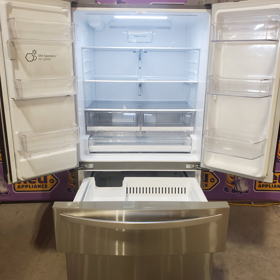 LG 27.8-cu ft 4-Door French Door Refrigerator with Dual Ice Maker in Fingerprint Resistant Steel LRMXS2806S - Scratch & Dent (Moderate)
