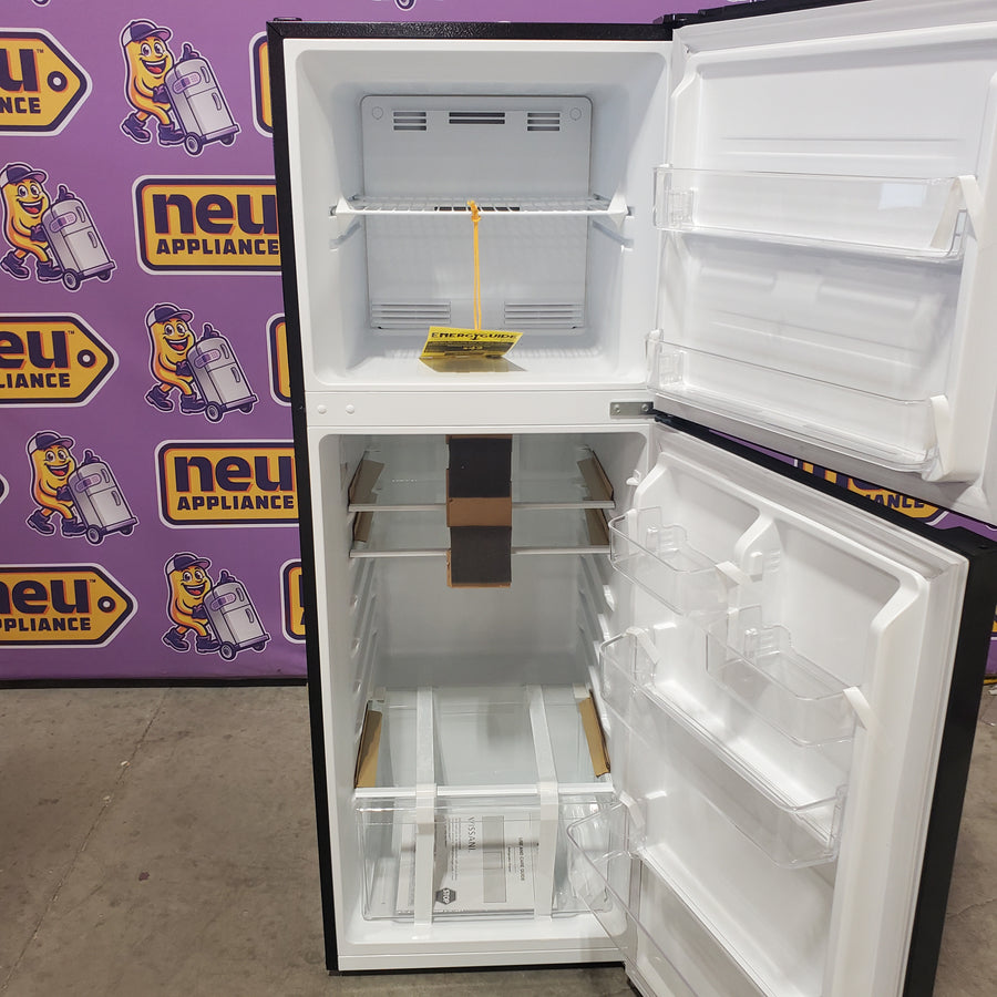 Vissani Black Top Freezer 10.1 Cu. Ft. Refrigerator with No Frost Design MDTF10BKES4 - Scratch and Dent (Moderate)