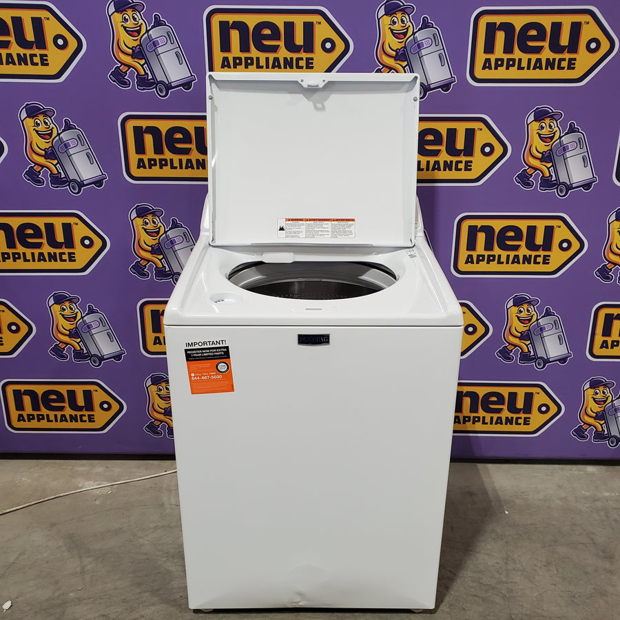 Maytag 4.5 cu. ft. Capacity Top Load Washer with Power™ Agitator and Deep Fill MVW4505MW - Scratch & Dent (Moderate) and Maytag 7.0 cu. ft. Capacity Top Load Electric Wrinkle Prevent Dryer MED4500MW - Scratch & Dent (Minor)