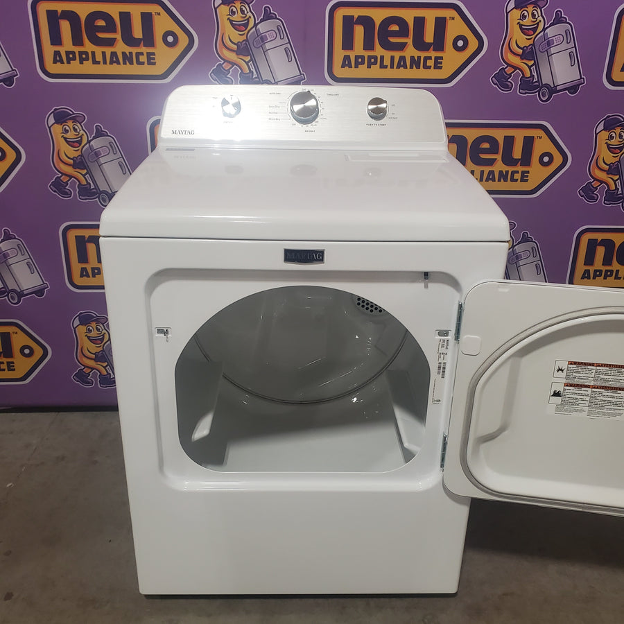 Maytag 4.7 cu. ft. Top Load Washer with Agitator, Pet Pro Option and Extra Power in White MTW5605RW - Open Box and Maytag 7.0 cu. ft. Capacity Top Load Electric Wrinkle Prevent Dryer MED4500MW - Scratch & Dent (Minor)