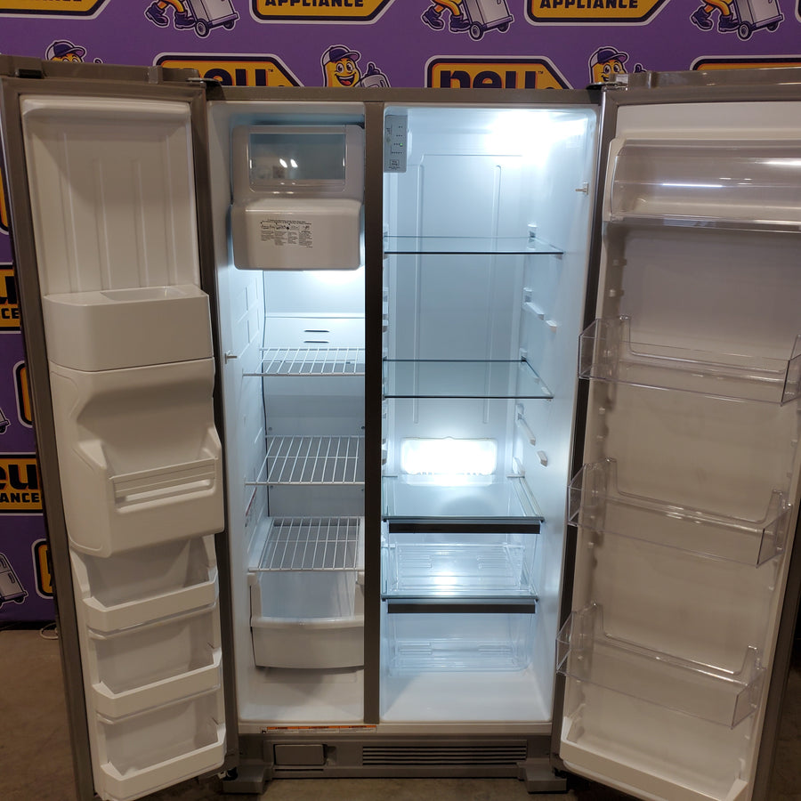 Whirlpool 24 cu ft Capacity Side By Side Refrigerator with Ice and Water Dispenser in Fingerprint Resistant Stainless Steel WRS315SDHZ - Scratch & Dent (Minor)