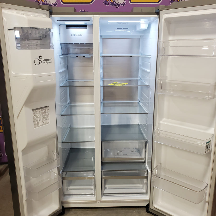 LG 27 cu. ft. Smart Side-by-Side Refrigerator with Smooth Touch Ice & Water Dispenser LL27T3530S - Scratch & Dent (Moderate)
