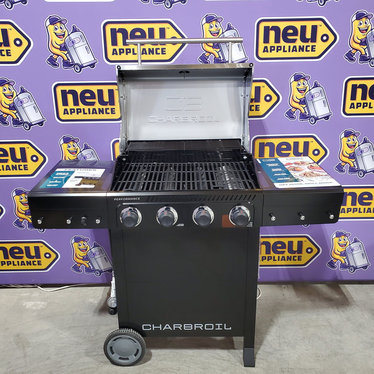 Charbroil Performance Series™ 4 Burner Cart Gas Grill with Sear Burner in Black Stainless 463286225 - Scratch & Dent (Minor)