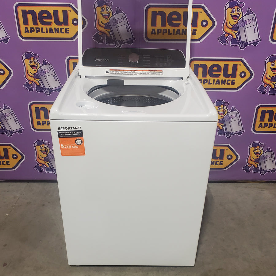 Whirlpool Top Load 4.7 Cu. Ft. Washer in White with 2-in-1 Removable Agitator WTW5057LW - Open Box and Whirlpool 7.0 cu. ft. Electric Dryer with Hamper Door WED5010LW - Scratch & Dent (Minor)