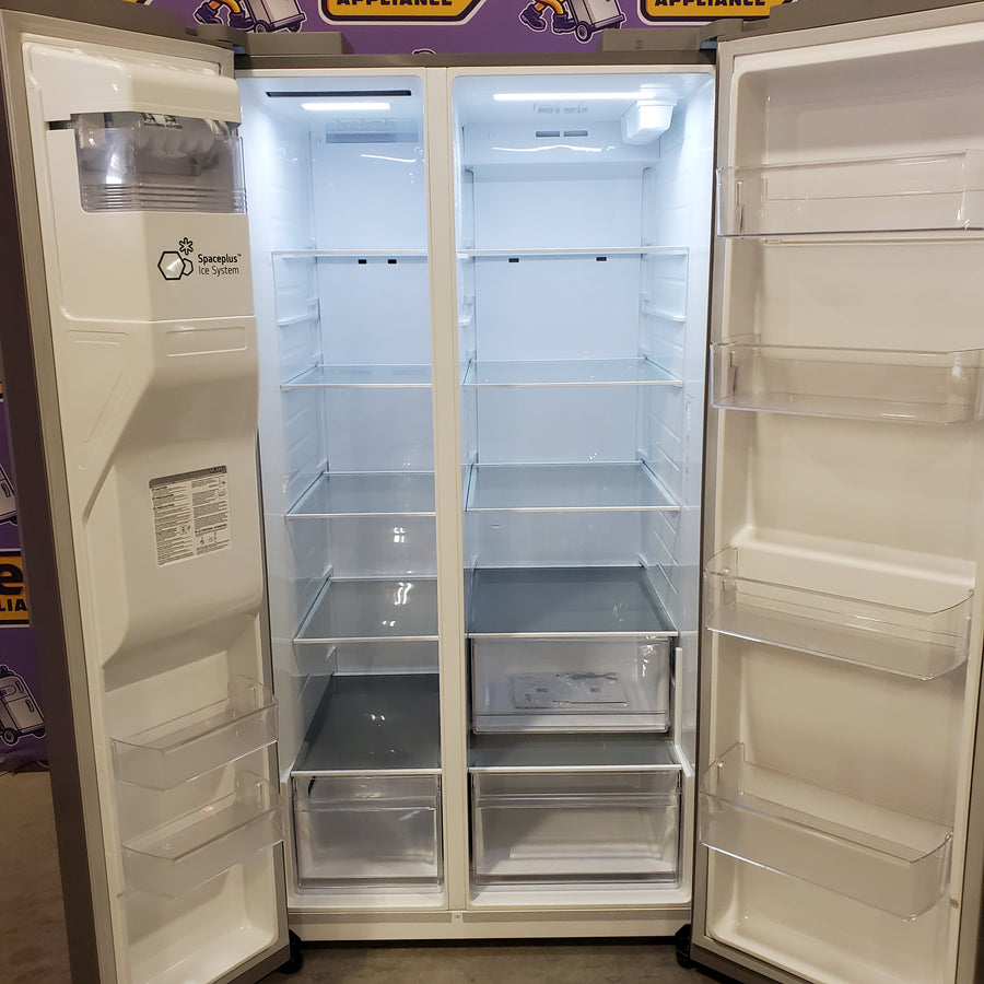 LG 27 cu. ft. Standard-Depth, Side-by-side Refrigerator, with Ice and Water and Bar Handle Design 22137391 - LS27T3230S - Scratch & Dent (Moderate)