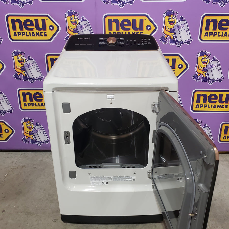 Samsung Smart Electric 7.4 Cu. Ft. Dryer with Steam Sanitize in White DVE55CG7500E - Scratch & Dent (Minor)