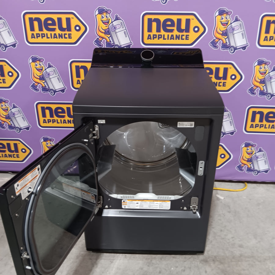 LG  5.5 Cu. Ft. High Efficiency Smart Top Load Washer with EasyUnload WT8600CB - Scratch & Dent (Minor) and LG 7.3 cu. ft. Ultra Large Capacity Rear Control Electric Dryer with LG EasyLoad™ Door and TurboSteam™ DLEX8600BE - Scratch & Dent (Minor)