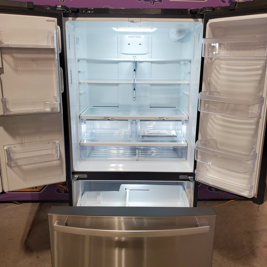 GE 20.6 cu. ft. Counter Depth French Door Refrigerator in Fingerprint Resistant Stainless, ENERGY STAR GYE21JYMFS - Scratch & Dent (Minor)