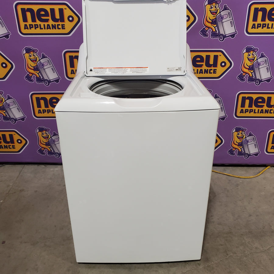 GE White Top Load 4.2 Cu. Ft. Washer with Stainless Steel Basket and Dual Action Agitator GTW460ASJWW - Certified Refurbished