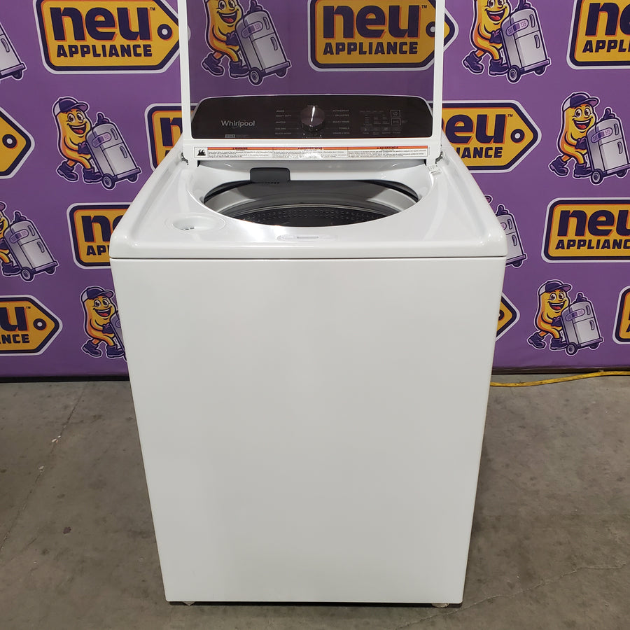 Whirlpool Top Load 4.7 Cu. Ft. Washer in White with 2-in-1 Removable Agitator WTW5057LW - Certified Refurbished and Whirlpool 7.0 cu. ft. Electric Dryer with Hamper Door WED5010LW - Certified Refurbished