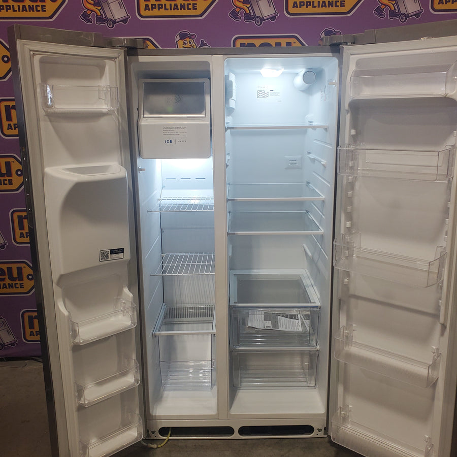 Frigidaire 25.6-cu ft ENERGY STAR Side-by-Side Refrigerator with Ice Maker in Fingerprint Resistant Stainless Steel FRSS26L3AF - Scratch & Dent (Minor)