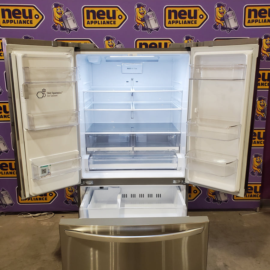 LG 28 cu. ft. 3 Door French Door, Ice and Water with Single Ice Maker in Printproof Stainless Steel LRFS28XBS - Scratch & Dent (Moderate)