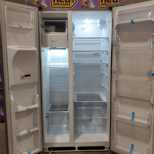 Frigidaire 25.6-cu ft ENERGY STAR Side-by-Side Refrigerator with Ice Maker in Fingerprint Resistant Stainless Steel 22121510 - FRSS26L3AF - Scratch & Dent (Moderate)