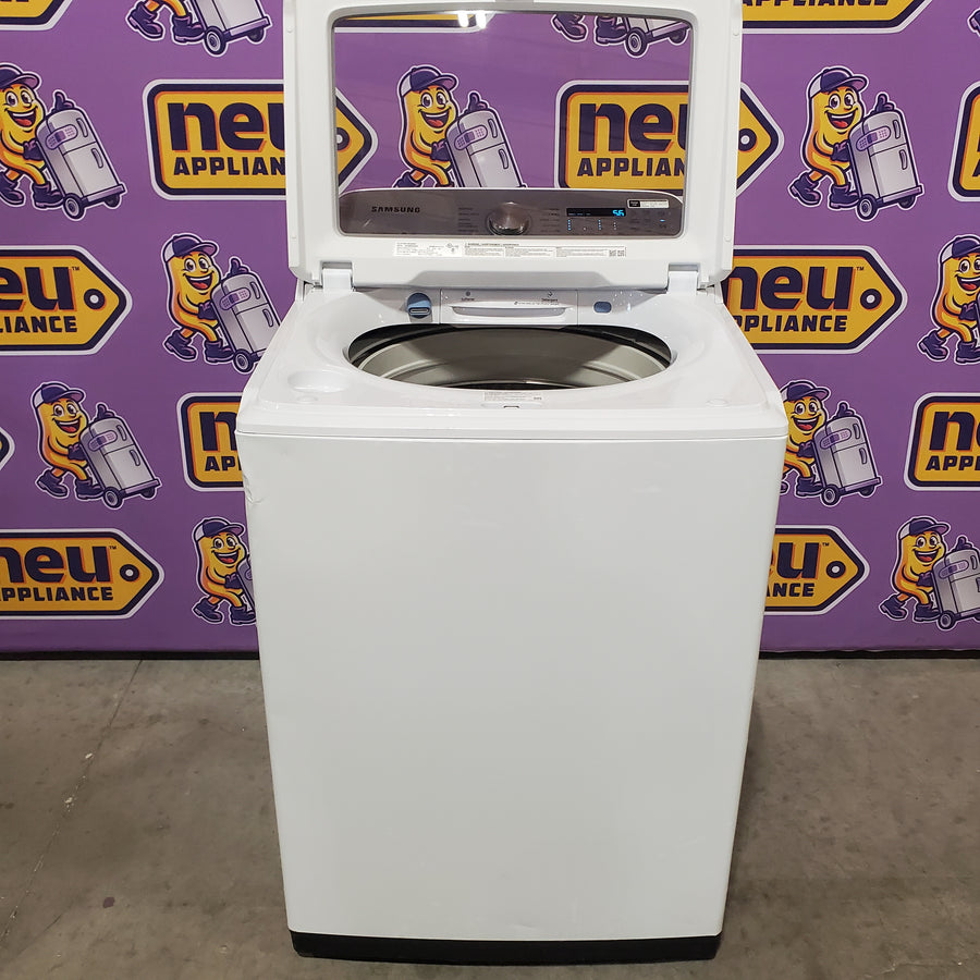 Samsung High Efficiency Large 4.9-cu ft Top-Load Washer in White WA49B5205AW - Certified Refurbished