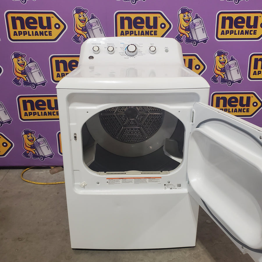 GE® 4.5 cu. ft. Capacity Washer with Stainless Steel Basket in White GTW465ASNWW - Certified Refurbished and GE White Electric 7.2 Cu. Ft. Dryer with Aluminized Alloy Drum GTD42EASJWW - Certified Refurbished