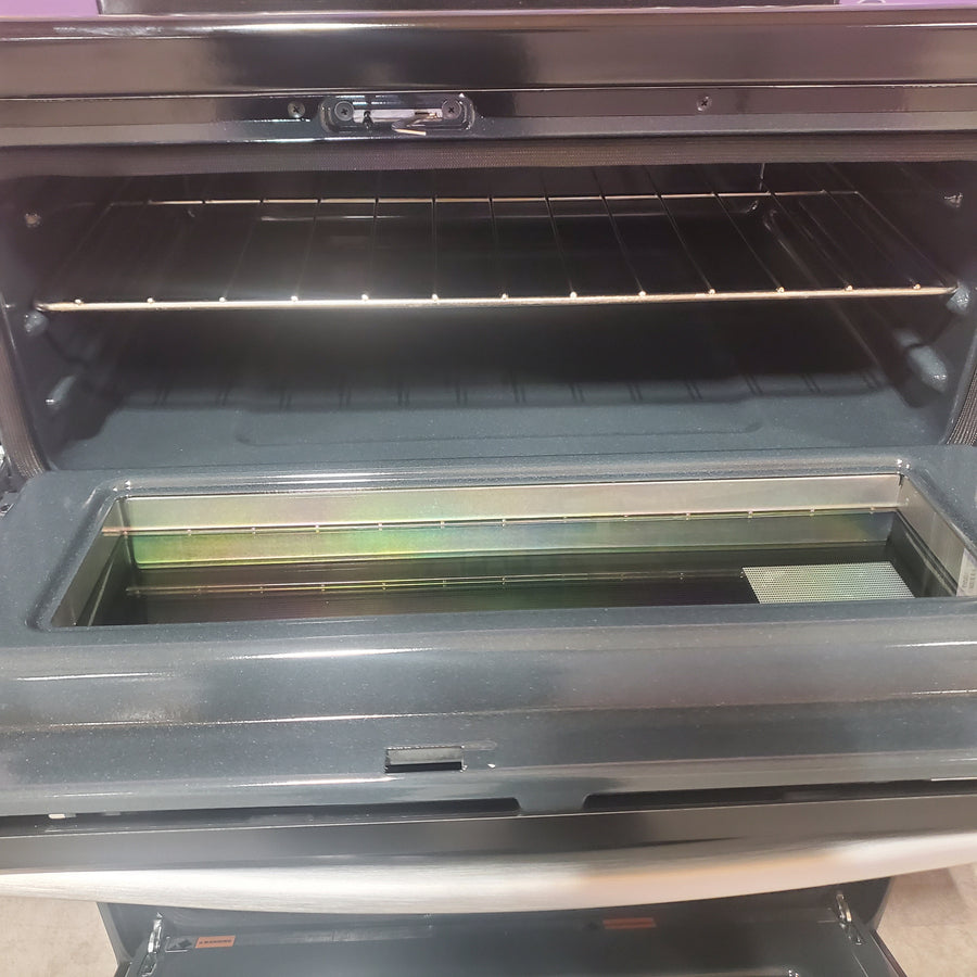 Whirlpool 6.7 cu. ft. 5 Burner Element Double Oven Electric Range with True Convection in Stainless Steel 22321458 - WGE745C0FS - Open Box