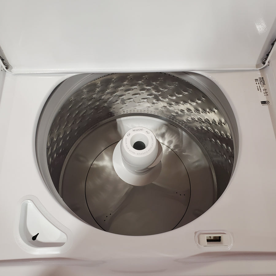 Maytag 4.2-cu ft High Efficiency Agitator Medium Top-Load Washer in White MVWC565FW - Scratch & Dent (Moderate)