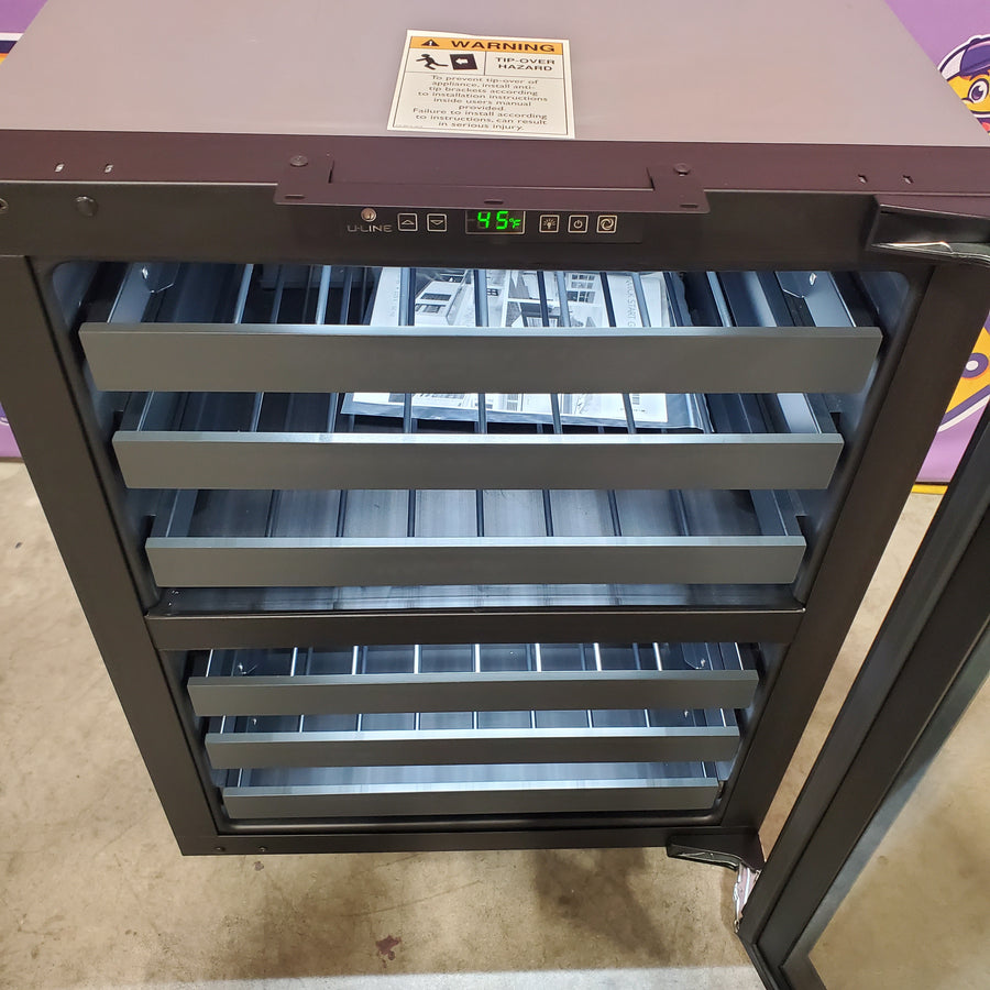 U-Line 24 Inch Built-in Wine Storage with 43 Bottle Capacity, Dual-Zone Temperature System, Digital Touch Pad Control, and LED Lighting U-2224ZWCINT-00B - Open Box